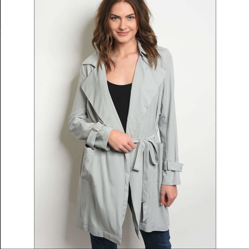 LAST 2! Gray trench style jacket